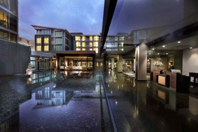 Architectural rendering of waterfront buildings and plaza in Auckland’s Viaduct Basin
