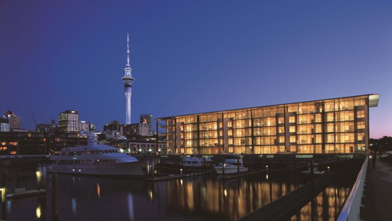 Five‑storey apartment block render at Viaduct Basin